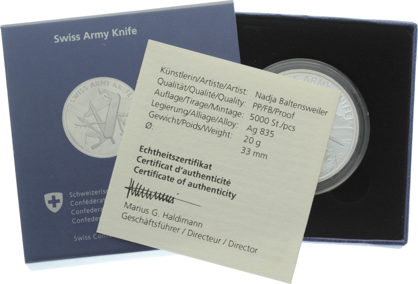 20 Franken 2018 Swiss Army Knife - PP